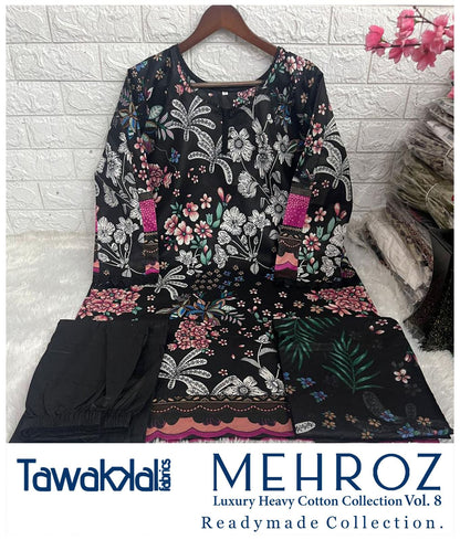 Mehroz Vol 8 Luxury Heavy Cotton Collection Tawakkal Fabrics Karachi Readymade Suits Wholesale Price
