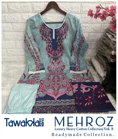 Mehroz Vol 8 Luxury Heavy Cotton Collection Tawakkal Fabrics Karachi Readymade Suits Wholesale Price