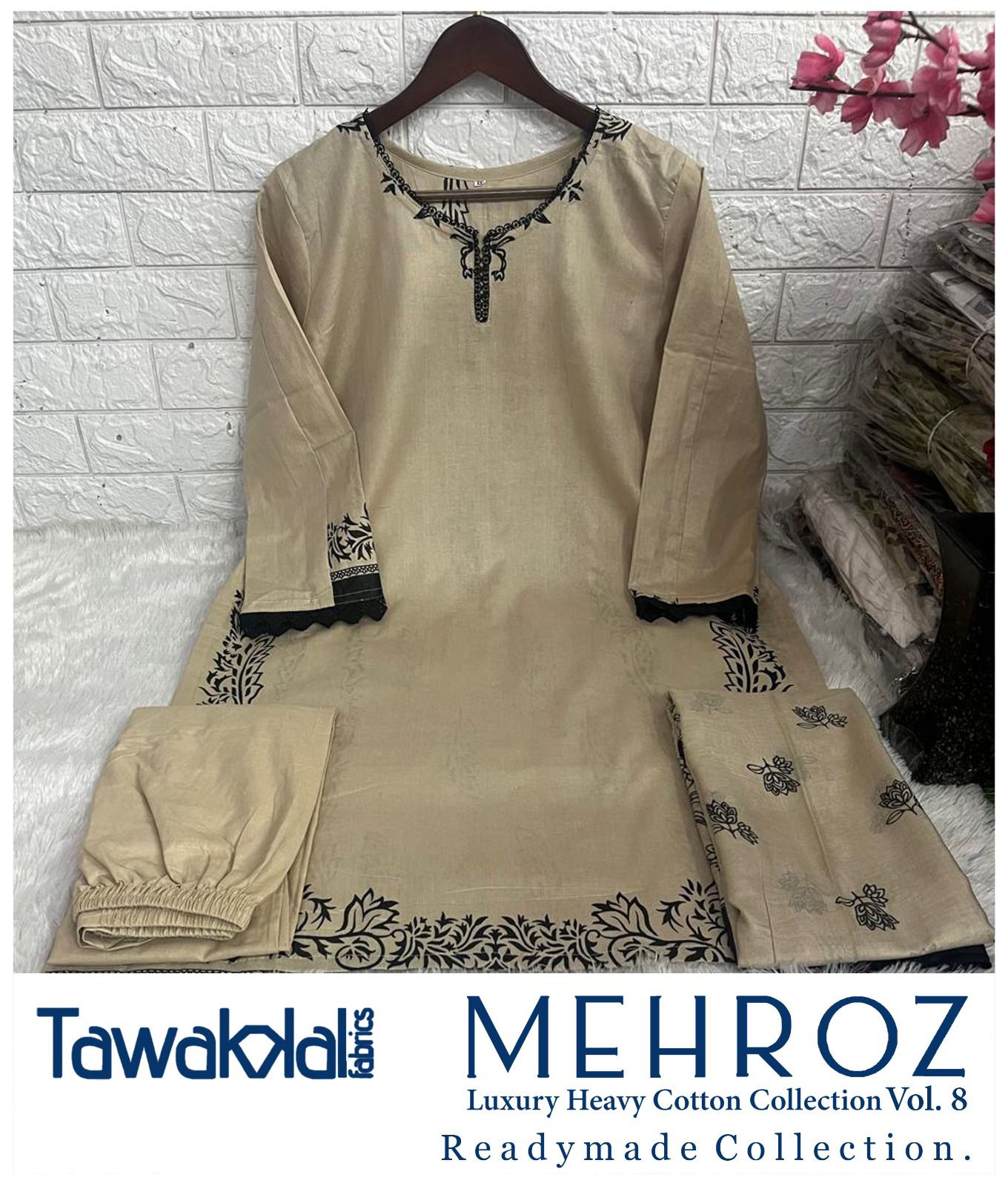Mehroz Vol 8 Luxury Heavy Cotton Collection Tawakkal Fabrics Karachi Readymade Suits Wholesale Price