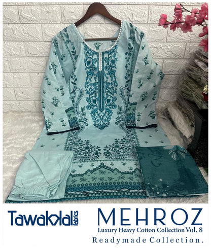 Mehroz Vol 8 Luxury Heavy Cotton Collection Tawakkal Fabrics Karachi Readymade Suits Wholesale Price