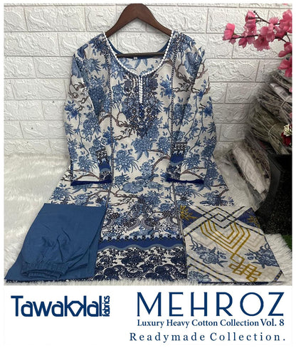 Mehroz Vol 8 Luxury Heavy Cotton Collection Tawakkal Fabrics Karachi Readymade Suits Wholesale Price