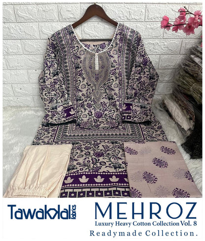 Mehroz Vol 8 Luxury Heavy Cotton Collection Tawakkal Fabrics Karachi Readymade Suits Wholesale Price