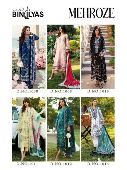 Mehroze Vol 1 Bin Ilyas Pure Cotton Karachi Salwar Suits Wholesale Price