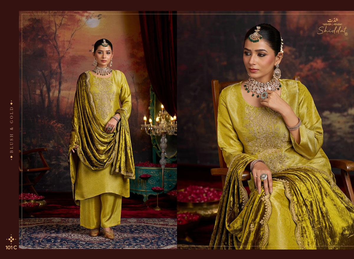 Mehrun Shiddat Viscose Velvet Suits Supplier Gujarat