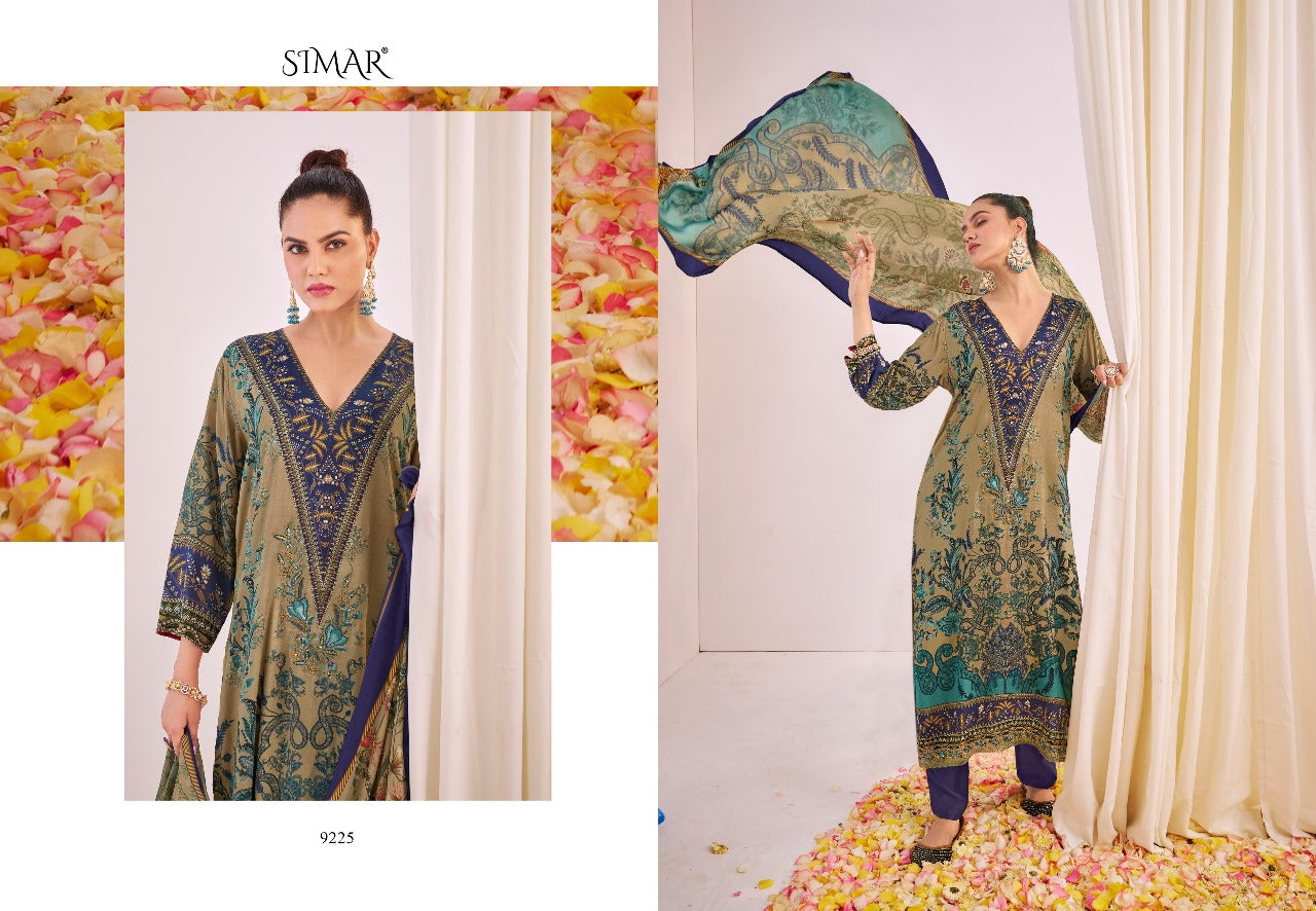 Mehrun Simar Pure Viscose Muslin Karachi Salwar Suits Wholesaler Ahmedabad