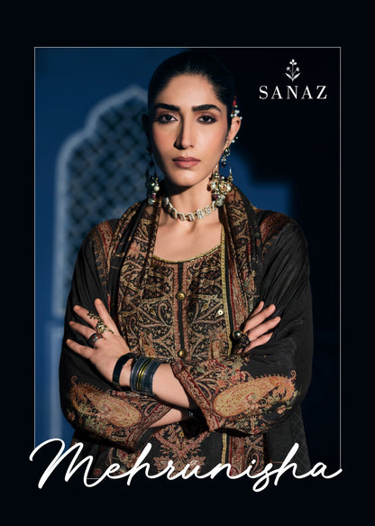 Mehrunisha Sanaz Viscose Muslin Pakistani Salwar Suits Supplier