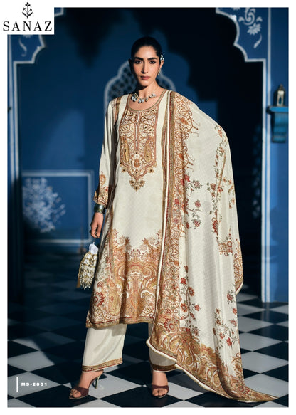 Mehrunisha Sanaz Viscose Muslin Pakistani Salwar Suits Supplier