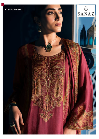 Mehrunisha Sanaz Viscose Muslin Pakistani Salwar Suits Supplier