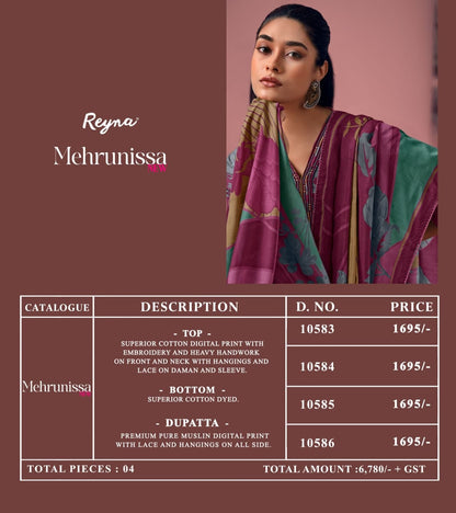 Mehrunissa New Reyna Cotton Pant Style Suits Exporter Gujarat