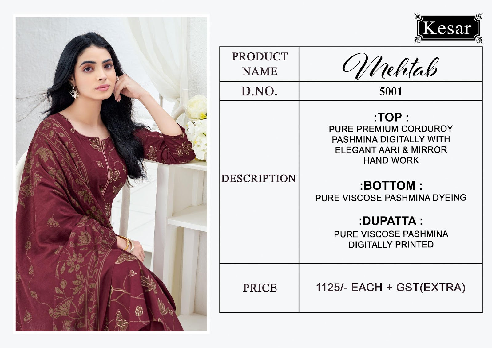 Mehtab Kesar Pashmina Suits Supplier Gujarat