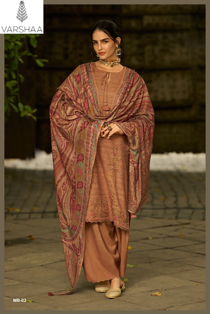 Mehtab Varshaa Khadi Silk Pashmina Suits Manufacturer