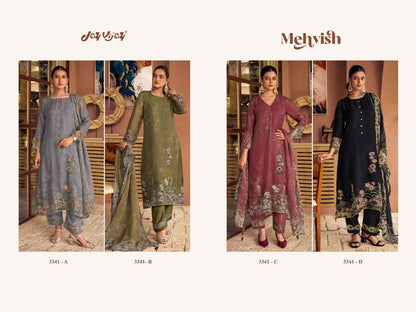 Mehvish 3341 Jay Vijay Organza Twill Pant Style Suits Supplier Gujarat
