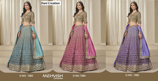 Mehvish Karishma Dani Creation Chinon Silk Lehenga Choli Wholesale Price