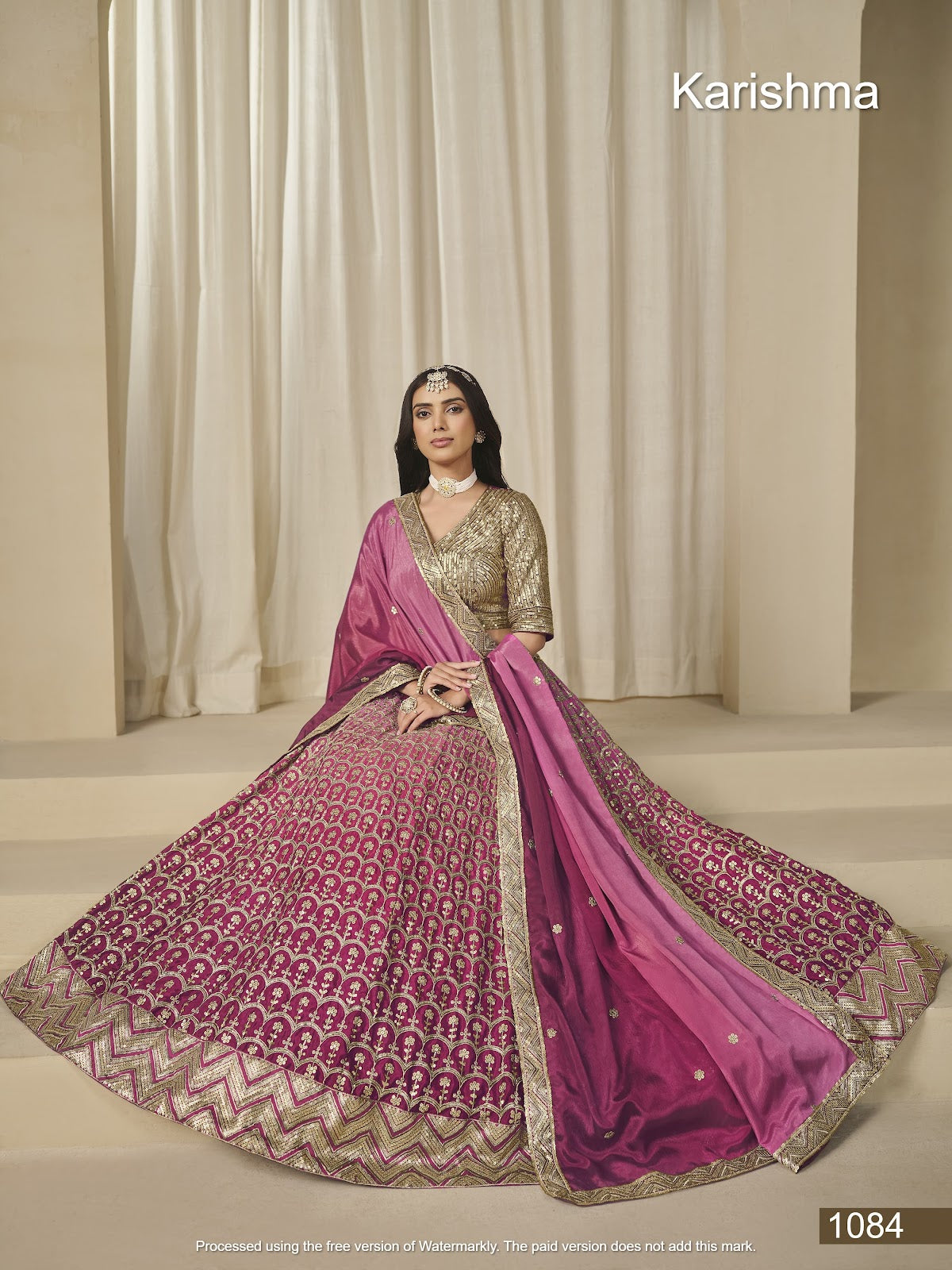 Mehvish Karishma Chinon Lehenga Choli Supplier