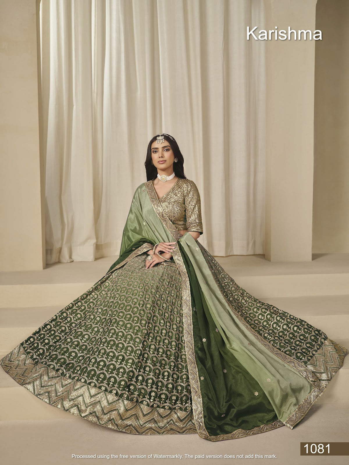 Mehvish Karishma Chinon Lehenga Choli Supplier
