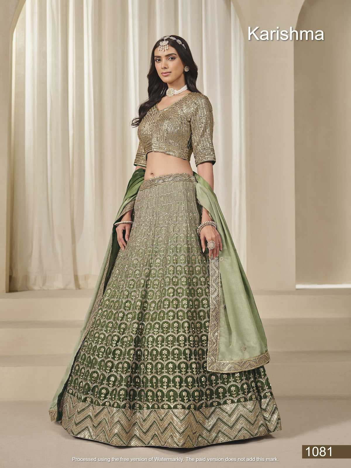 Mehvish Karishma Chinon Lehenga Choli Supplier