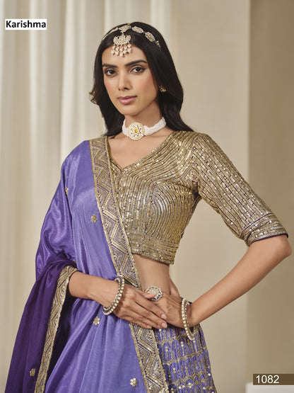 Mehvish Karishma Chinon Lehenga Choli Supplier