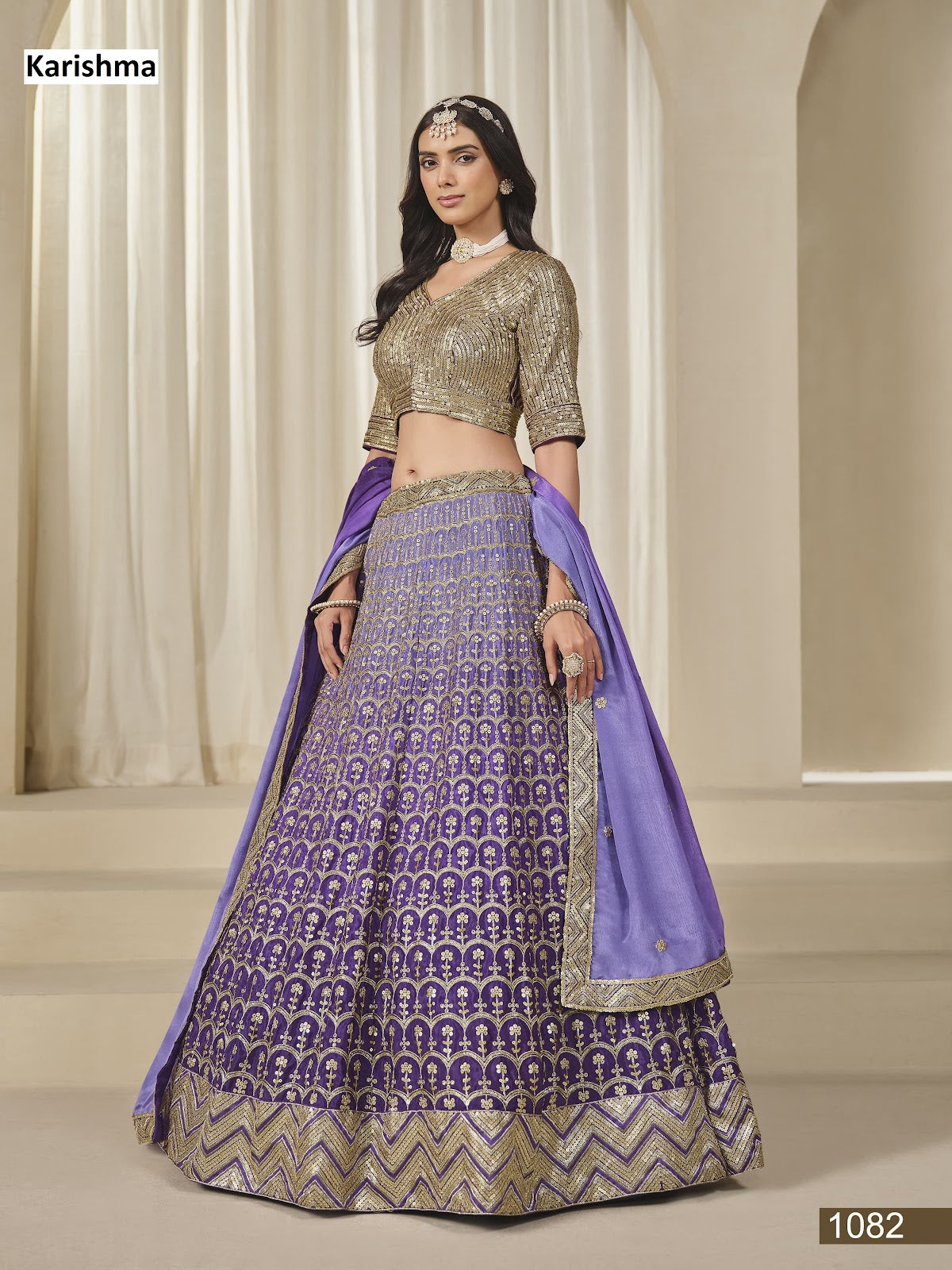 Mehvish Karishma Chinon Lehenga Choli Supplier