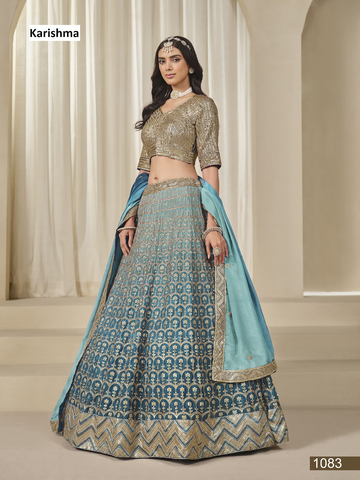Mehvish Karishma Chinon Lehenga Choli Supplier