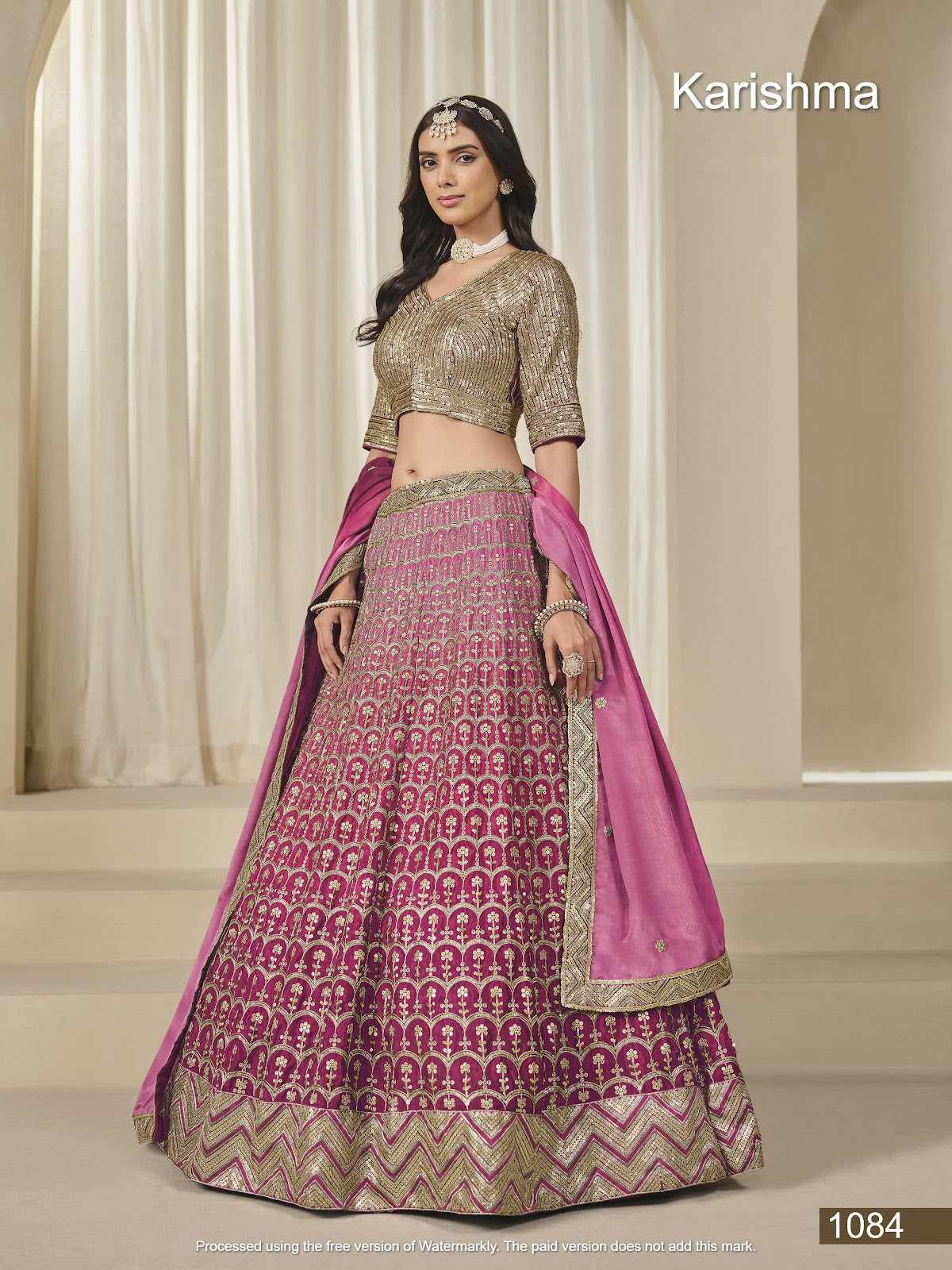 Mehvish Karishma Chinon Lehenga Choli Supplier