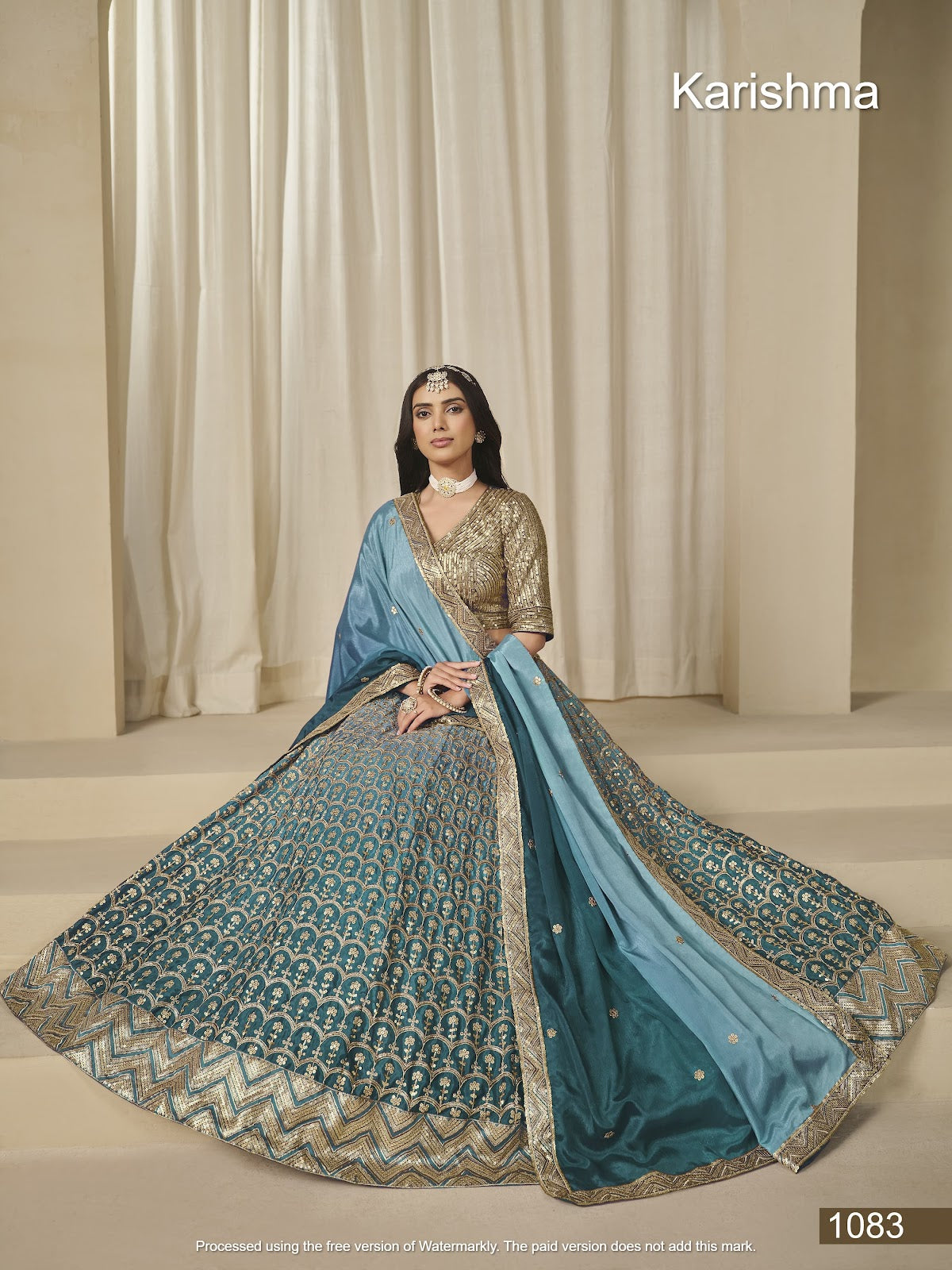 Mehvish Karishma Chinon Lehenga Choli Supplier