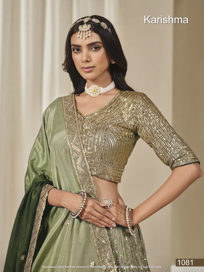 Mehvish Karishma Chinon Lehenga Choli Supplier