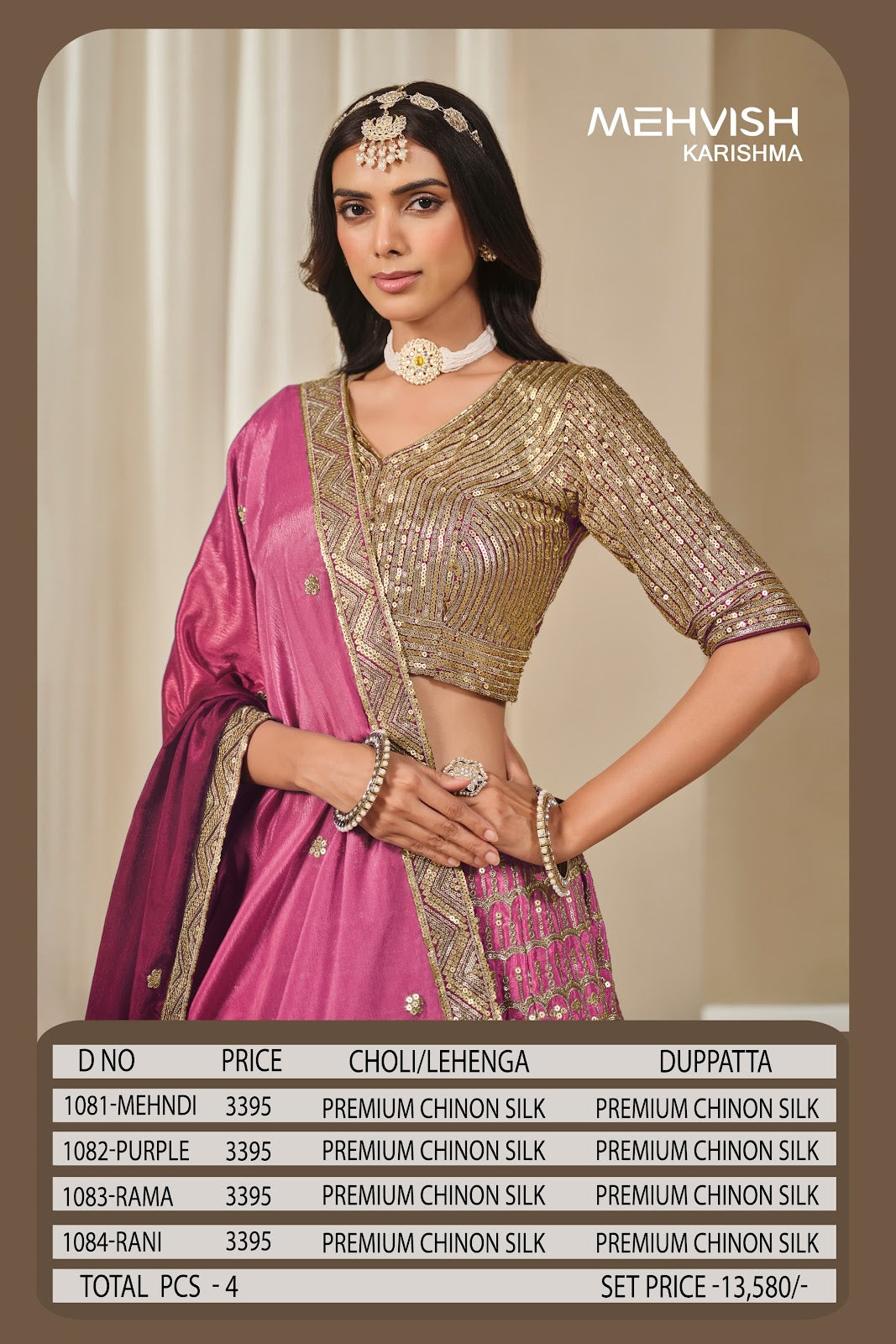 Mehvish Karishma Chinon Lehenga Choli Supplier