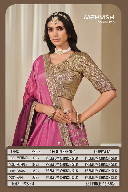 Mehvish Karishma Chinon Lehenga Choli Supplier