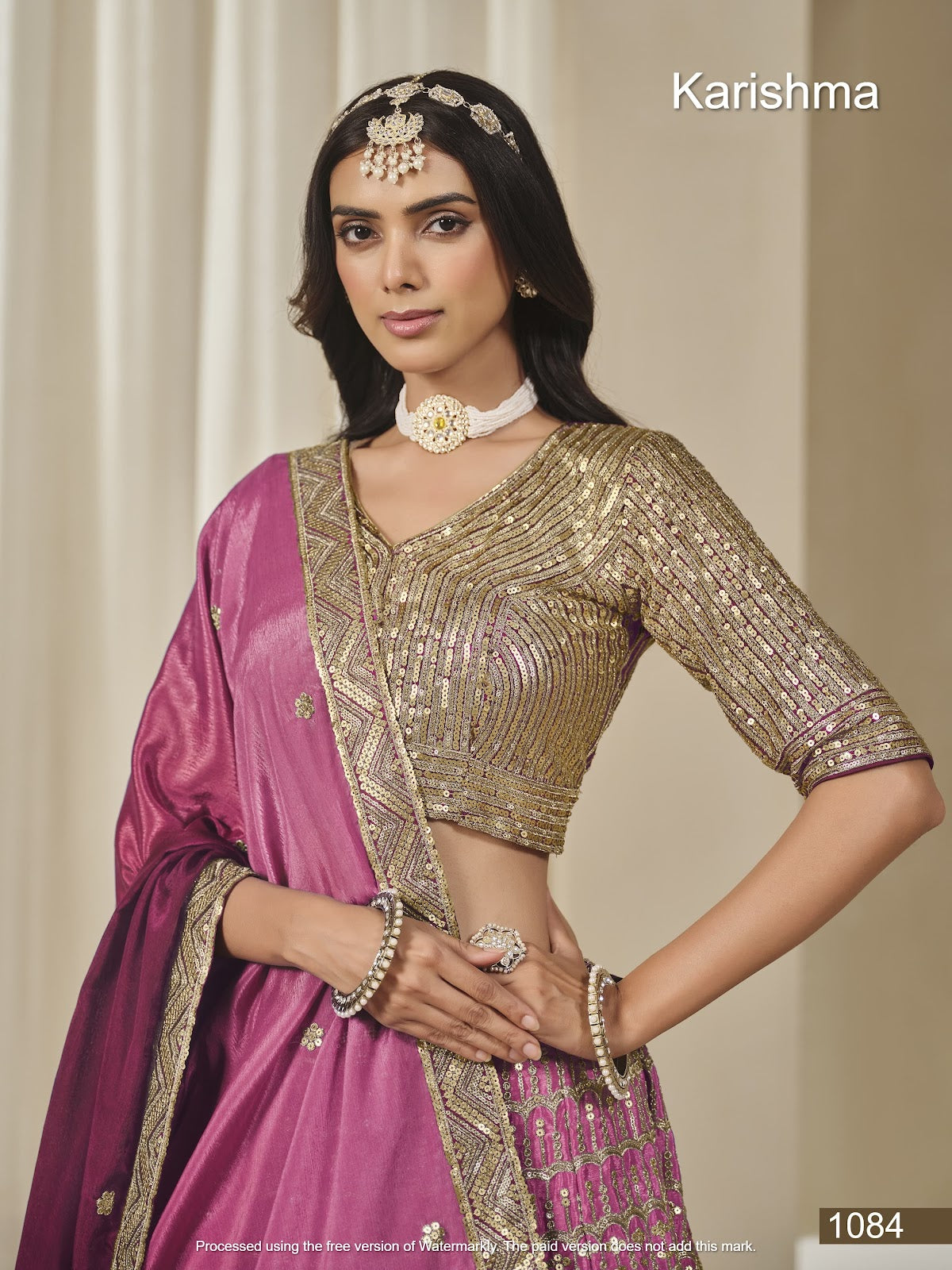 Mehvish Karishma Chinon Lehenga Choli Supplier