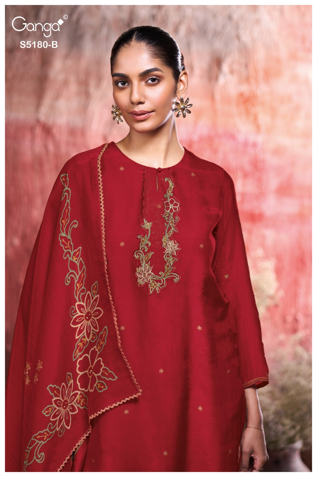 Mehvish S5180 Ganga Bemberg Silk Pant Style Suits Wholesaler Ahmedabad