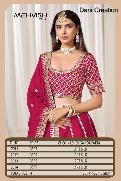 Mehvish Vol 21 Dani Creation Art Silk Lehenga Choli Wholesaler Gujarat
