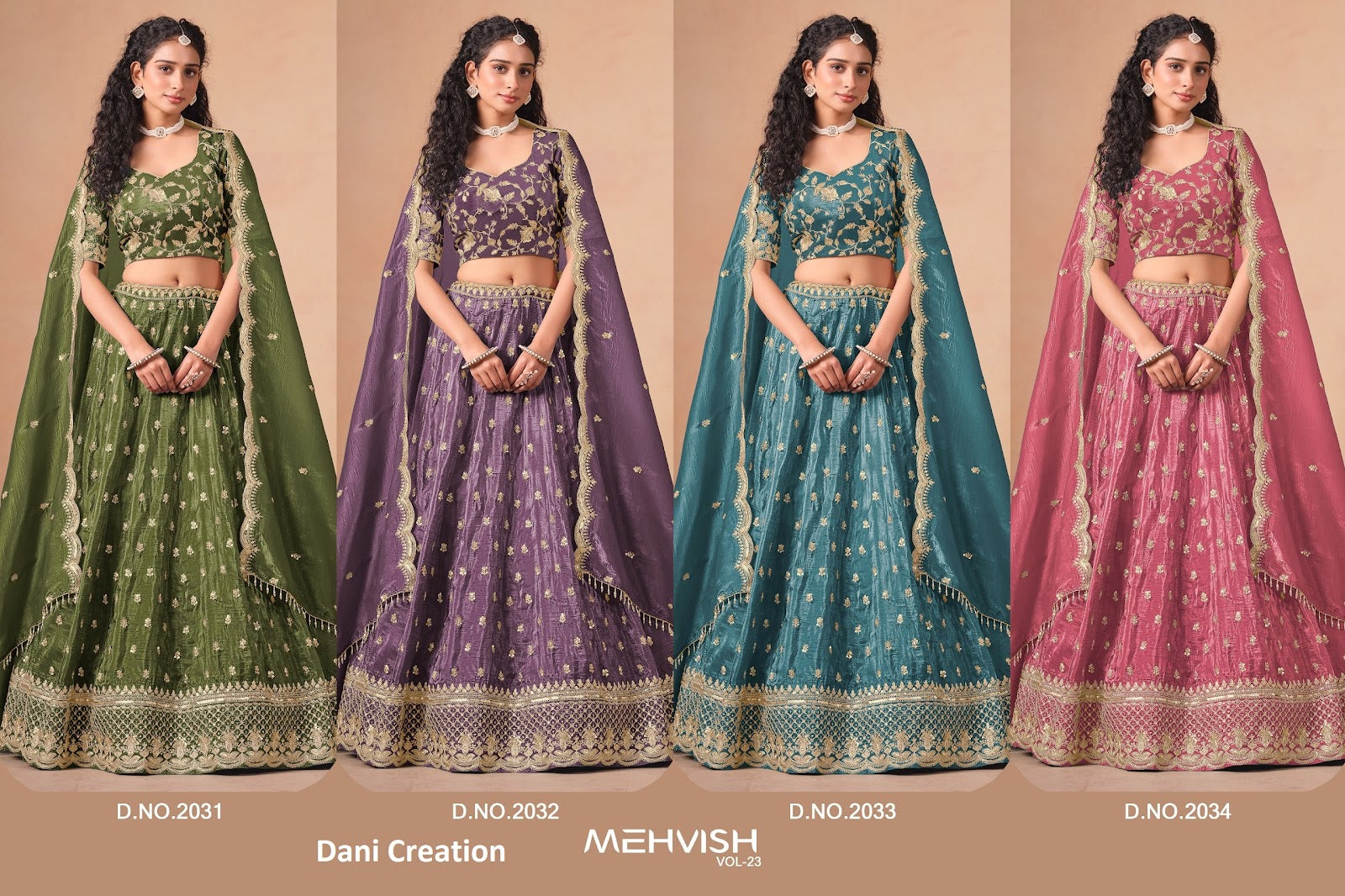Mehvish Vol 23 Dani Creation Soft Organza Lehenga Choli Wholesaler India