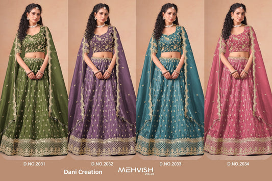 Mehvish Vol 23 Dani Creation Soft Organza Lehenga Choli Wholesaler India