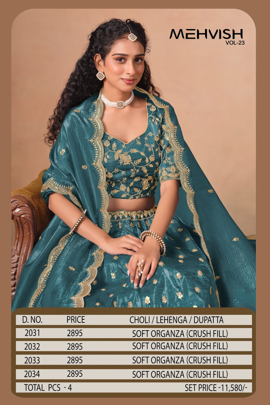 Mehvish Vol 23 Dani Creation Soft Organza Lehenga Choli Wholesaler India