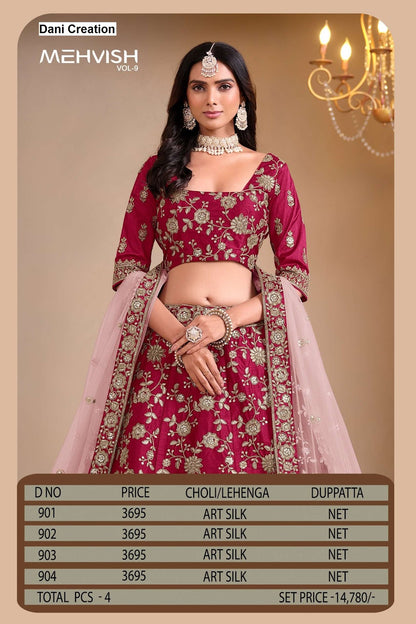 Mehvish Vol 9 Dani Creation Silk Lehenga Choli Wholesale Price