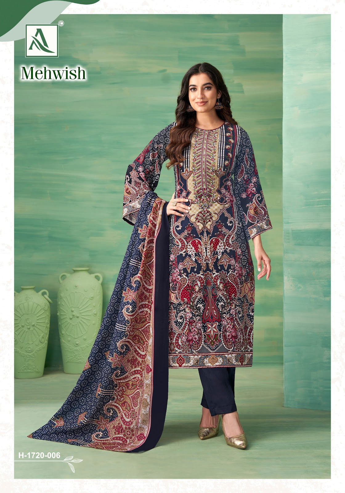 Mehwish Alok Reyon Karachi Salwar Suits Wholesaler