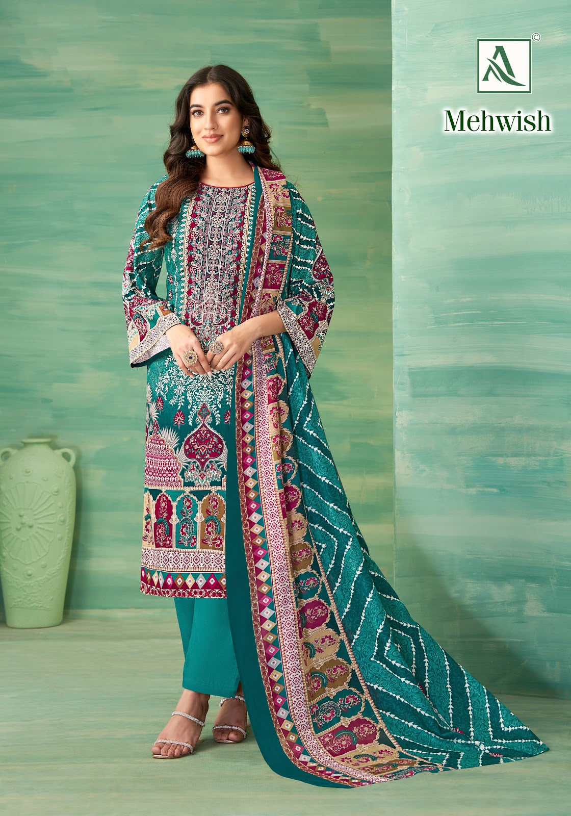 Mehwish Alok Reyon Karachi Salwar Suits Wholesaler