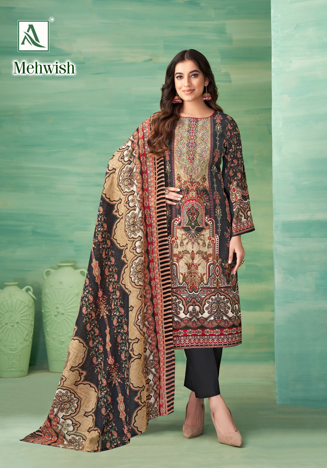 Mehwish Alok Reyon Karachi Salwar Suits Wholesaler