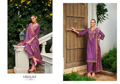Mehzabeen Lily Lali Gaji Silk Readymade Pant Style Suits Manufacturer Ahmedabad