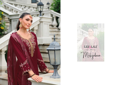 Mehzabeen Lily Lali Gaji Silk Readymade Pant Style Suits Manufacturer Ahmedabad