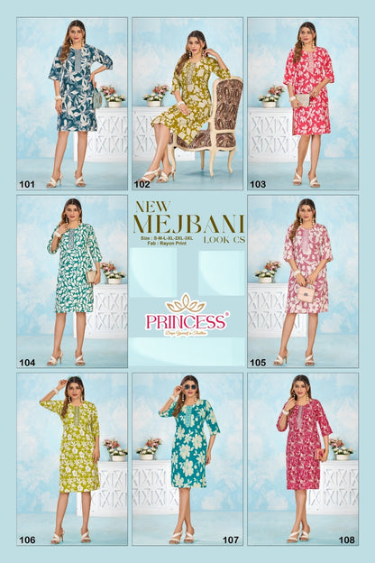 Mejbani Princess Creation Reyon Knee Length Kurtis Supplier