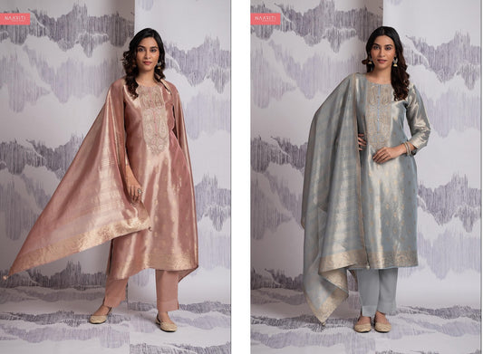 Meka Naariti Tissue Jacquard Pant Style Suits Exporter India
