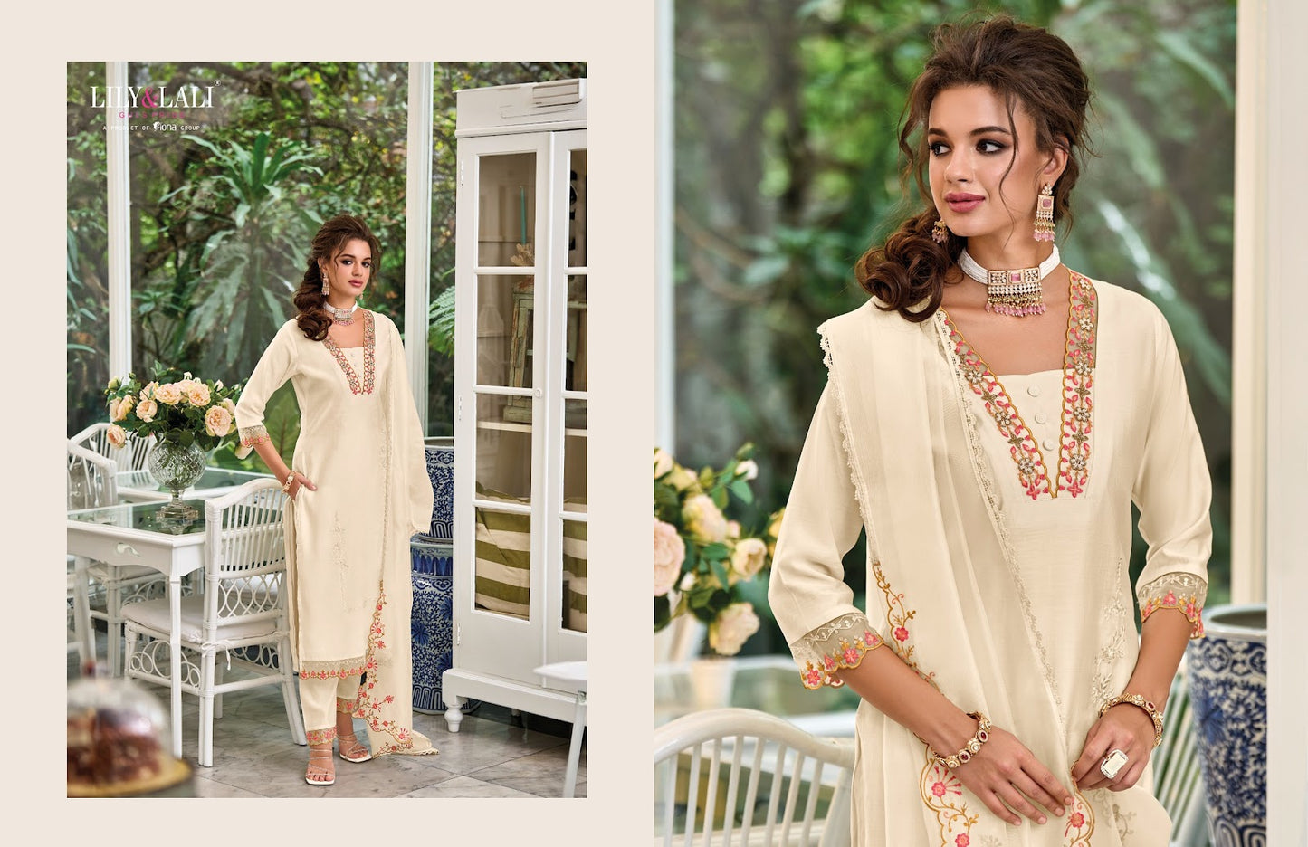 Melange Lily Lali Milan Silk Readymade Pant Style Suits