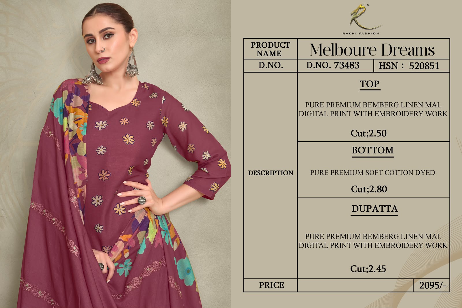 Melboure Dreams 73483 Rakhi Fashion Bemberg Pant Style Suits Supplier Ahmedabad