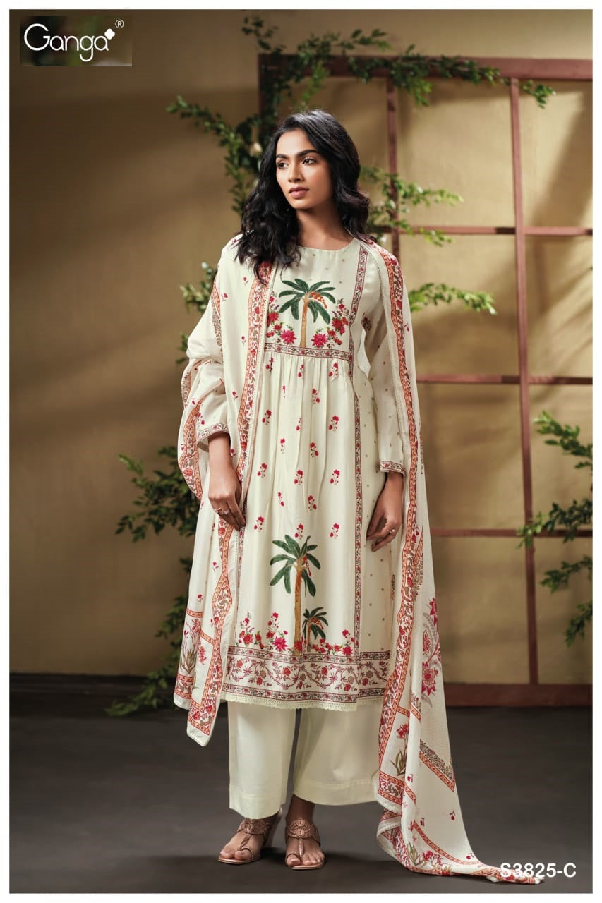 Melfey 3825 Ganga Premium Bemberg Plazzo Style Suits Wholesale Rate