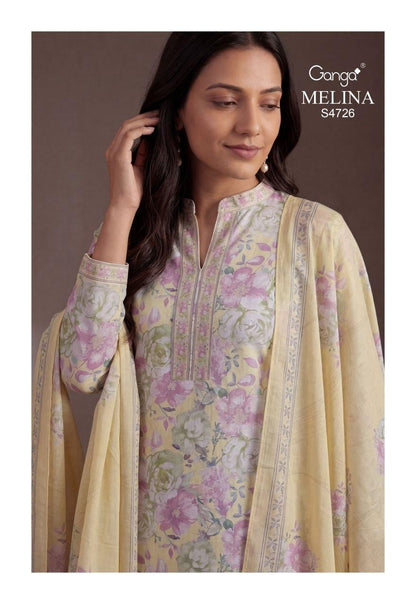 Melina 4726 Ganga Cotton Pant Style Suits Wholesale Rate