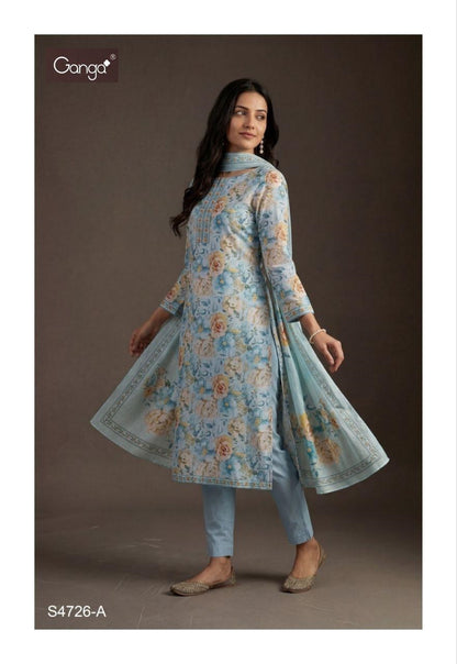 Melina 4726 Ganga Cotton Pant Style Suits Wholesale Rate