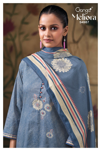 Meliora S4987 Ganga Cotton Plazzo Style Suits Manufacturer