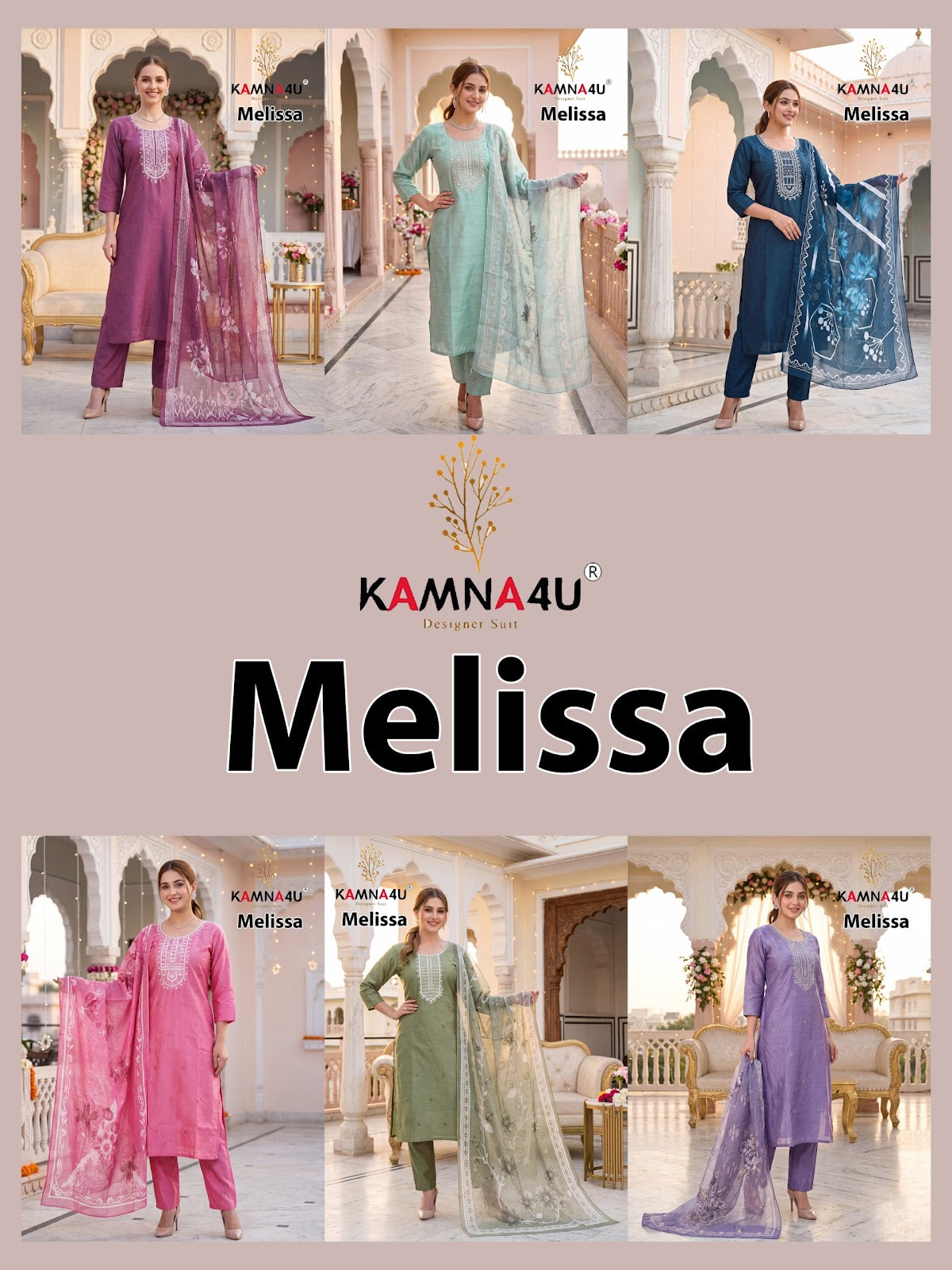 Melissa Kamna4U Vertican Readymade Pant Style Suits Wholesaler Gujarat