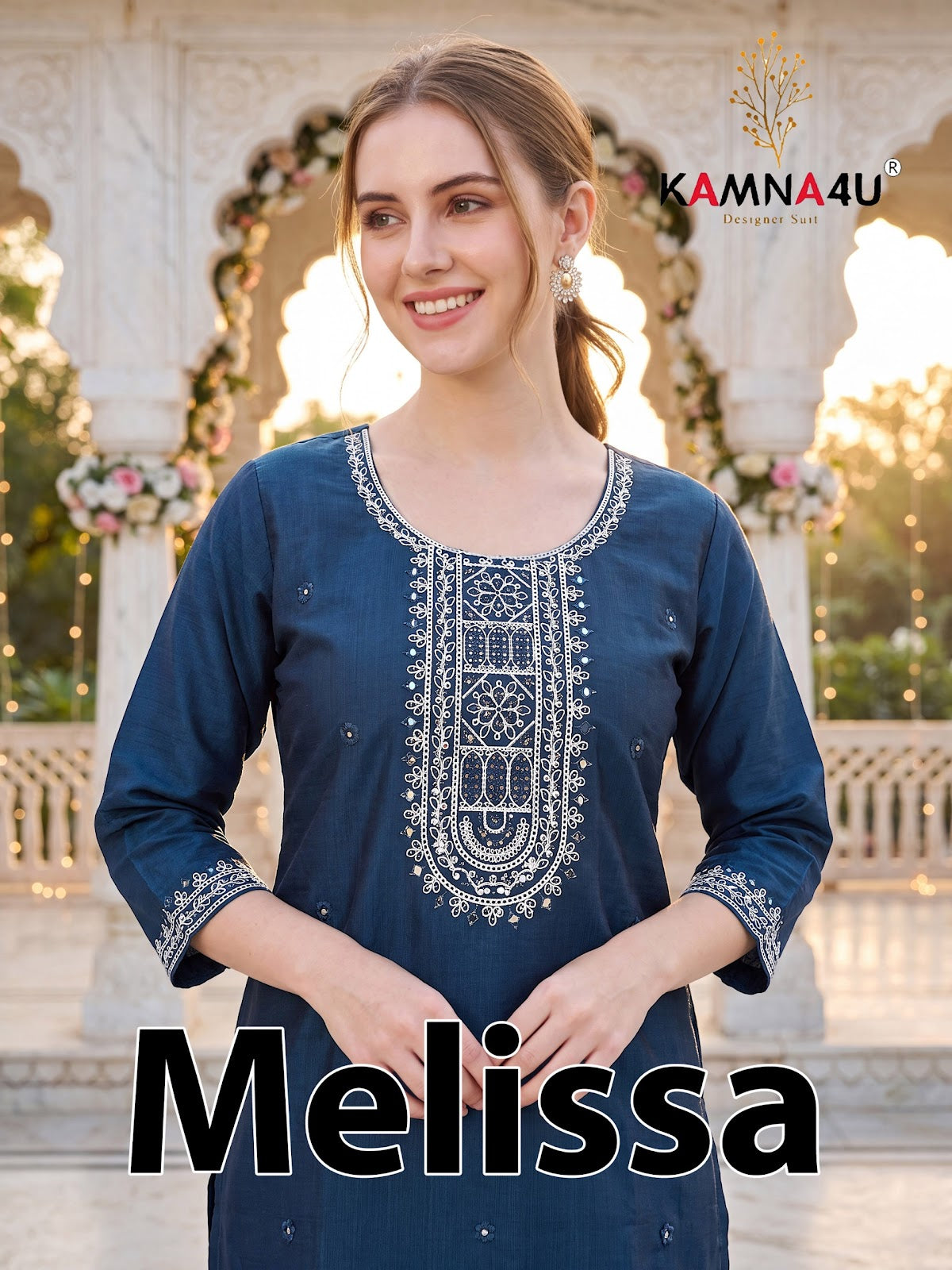Melissa Kamna4U Vertican Readymade Pant Style Suits Wholesaler Gujarat